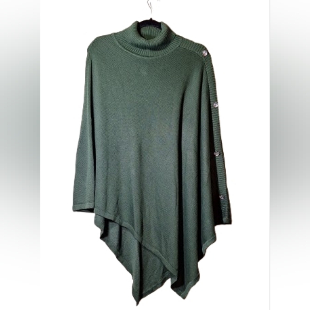 NWOT Colleen Lopez Turtleneck Poncho Sweater - Picture 4 of 6